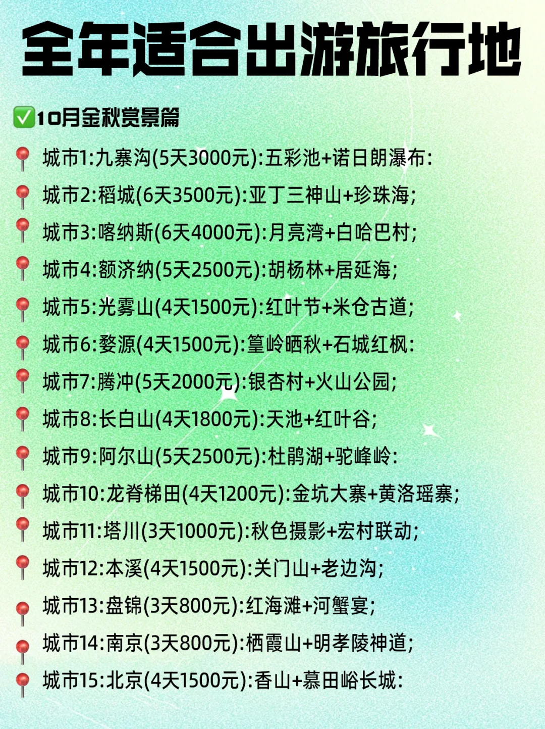 【2025】全年1-12🈷️旅行地超全攻略，收藏备用