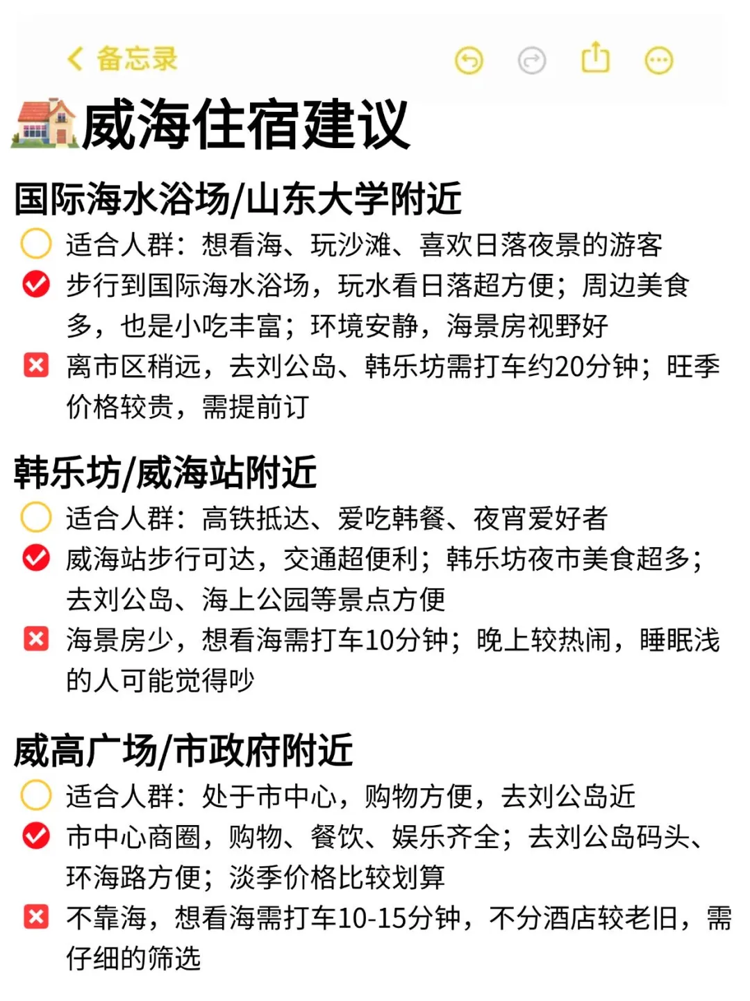 威海朋友帮做的旅游攻略，真的很nice