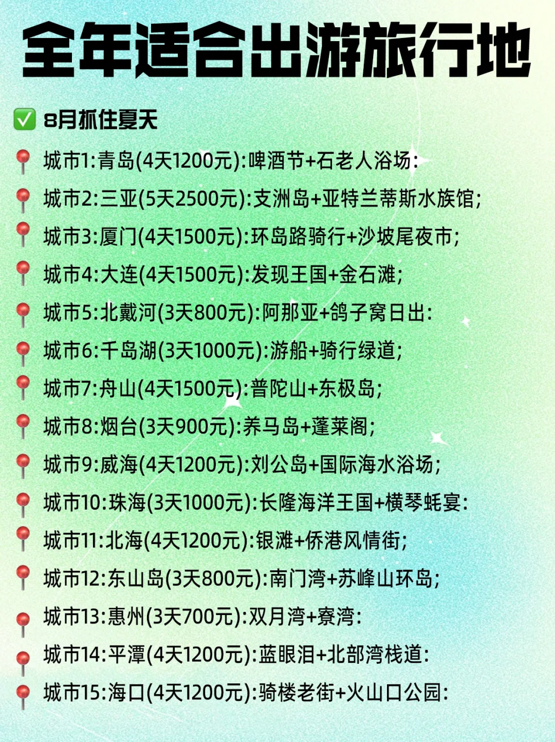 【2025】全年1-12🈷️旅行地超全攻略，收藏备用