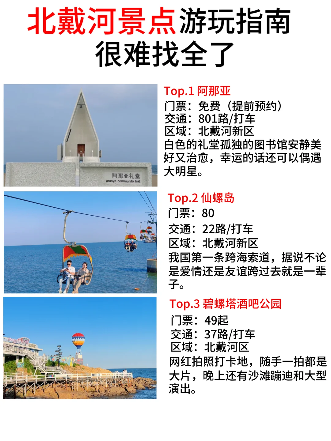 北戴河景点游玩指南