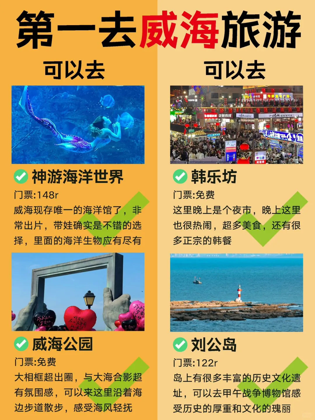 第一次去威海旅游这样玩👋超全攻略码住～