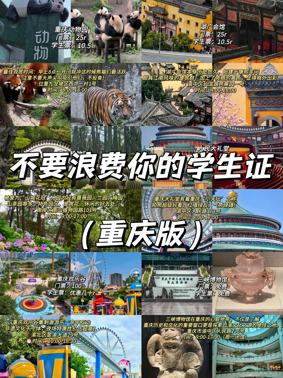 大学4年不要浪费你的学生证！（重庆旅游篇