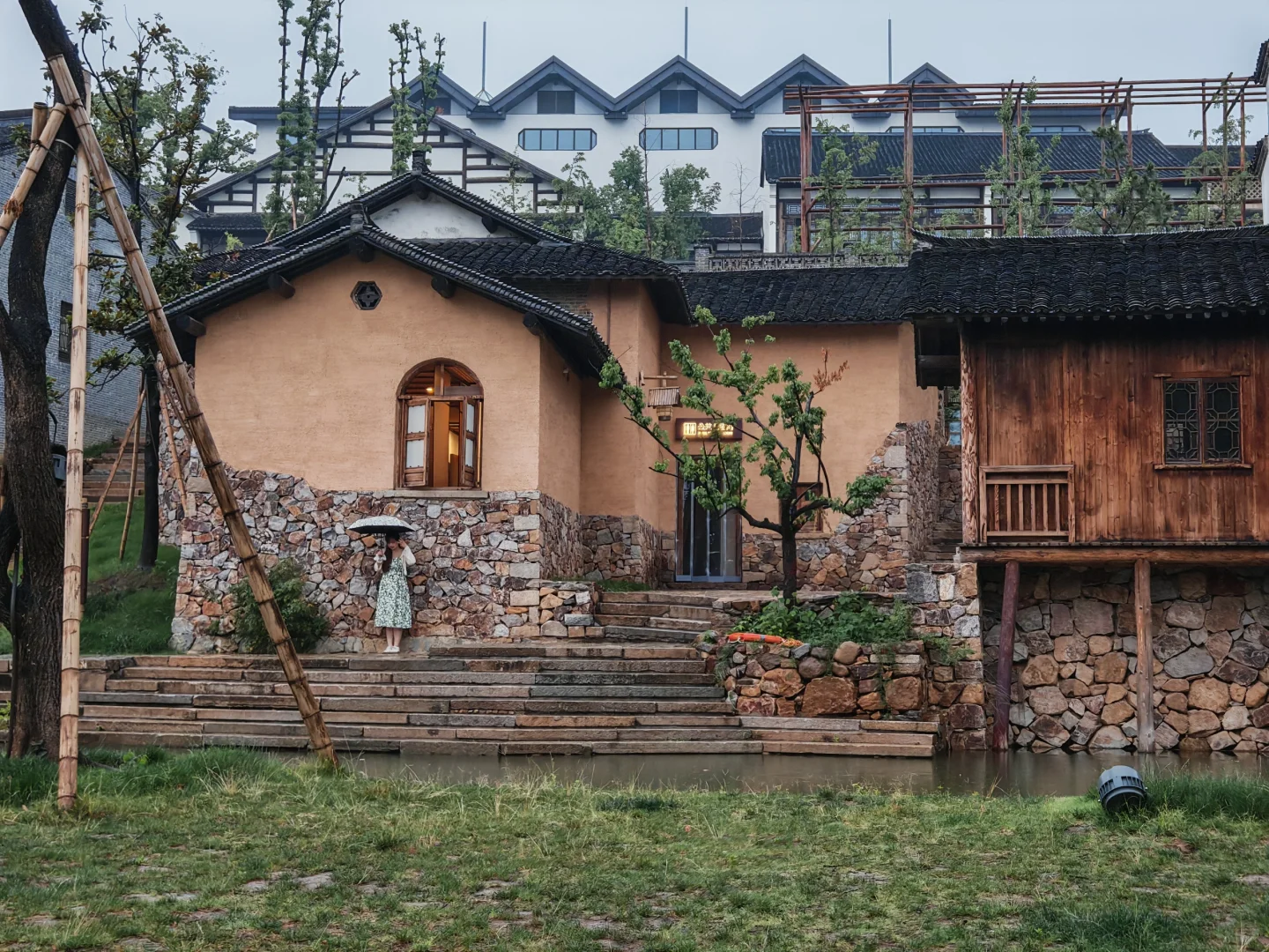 雨天逛窑湖小镇