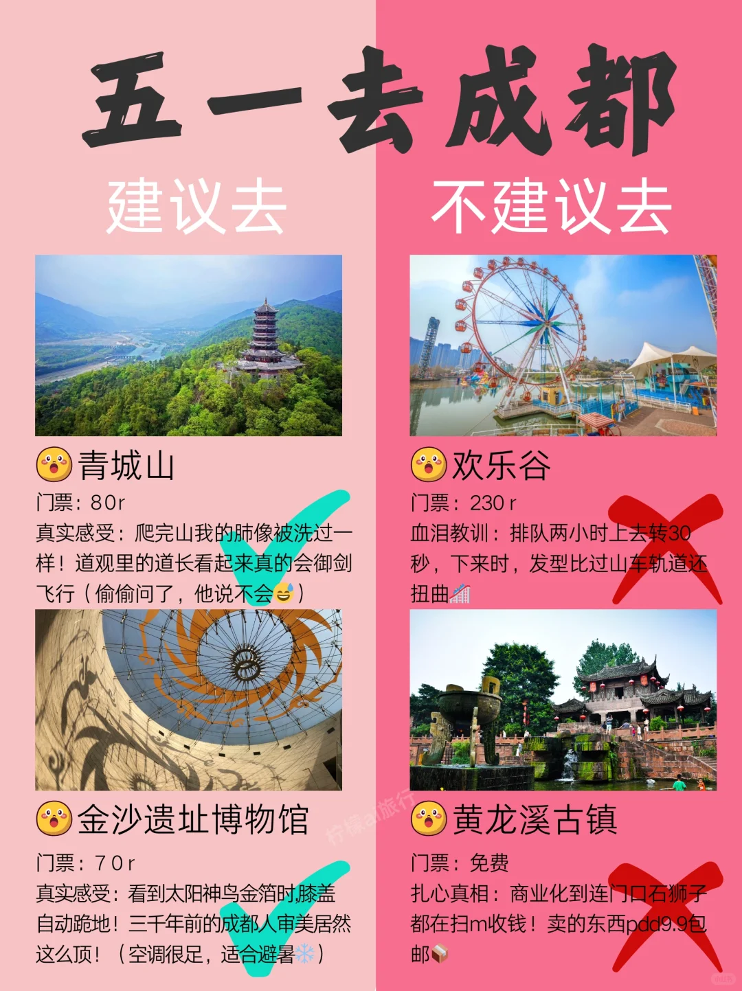 五一成都景点红黑榜📍建议去🆚不建议去