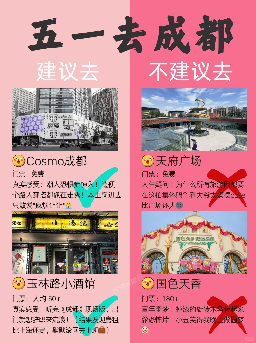 五一成都景点红黑榜📍建议去🆚不建议去