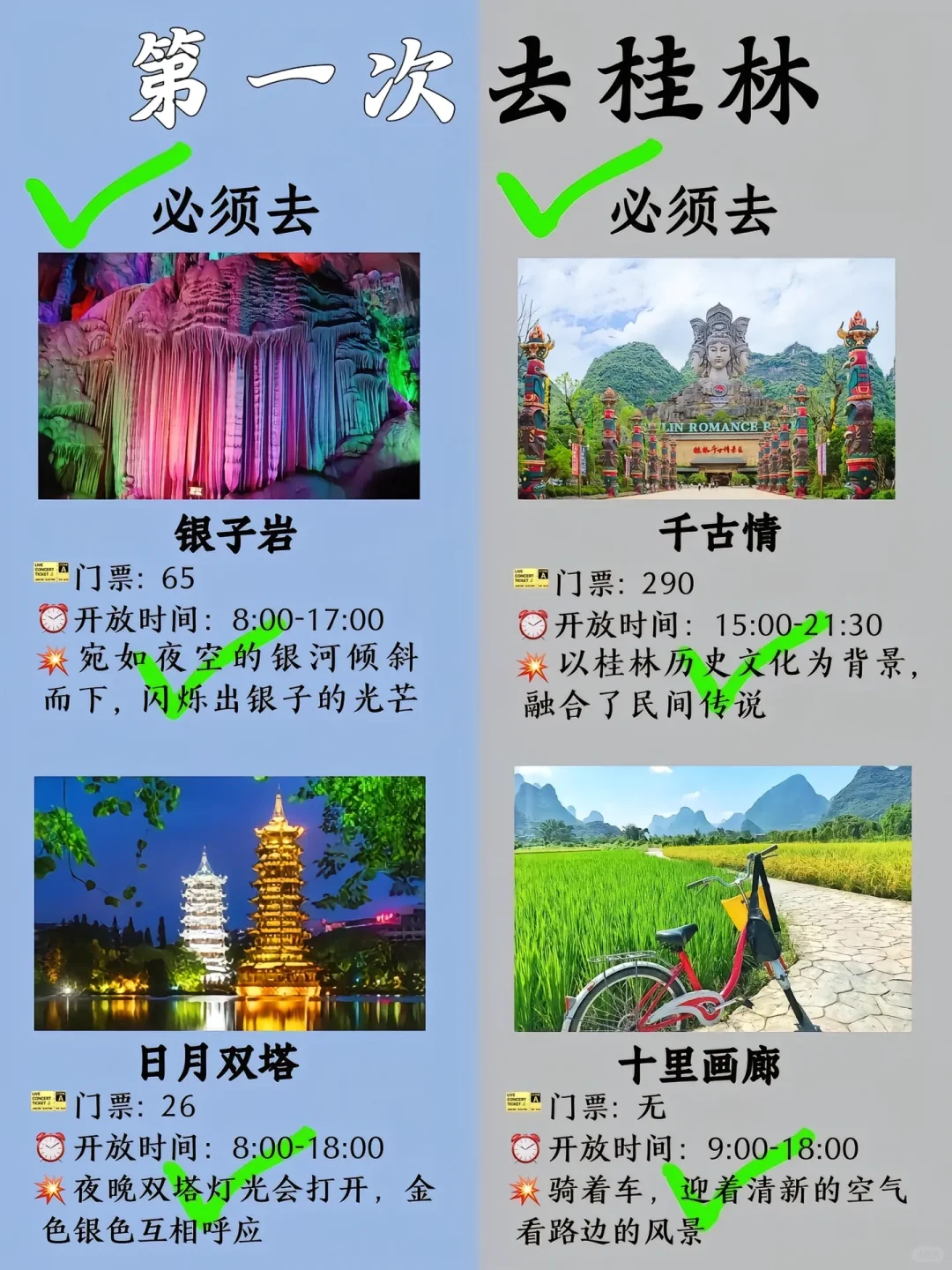 第一次去桂林必看的4天桂林旅游攻略。