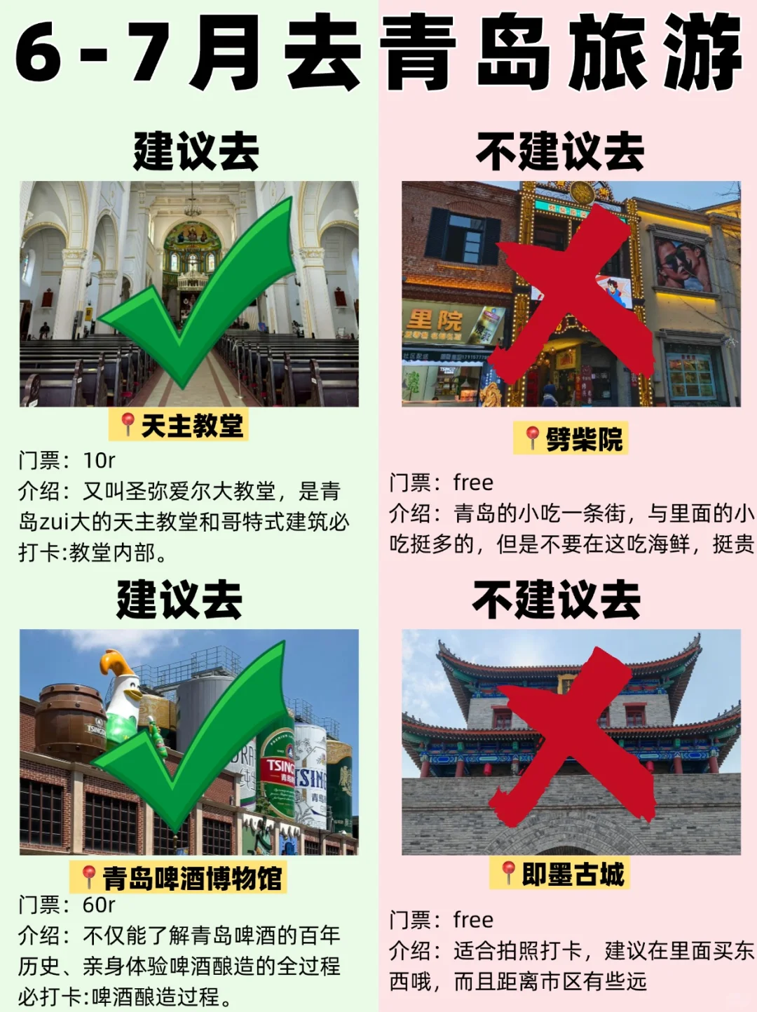 青岛6月景点红黑榜📍建议去VS不建议去