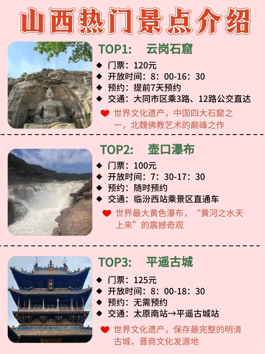 山西景点排行榜‼️本地人大实话