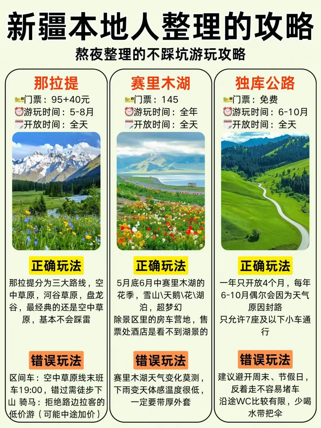 本地人整理的新疆旅游攻略✅暑期要来的看看