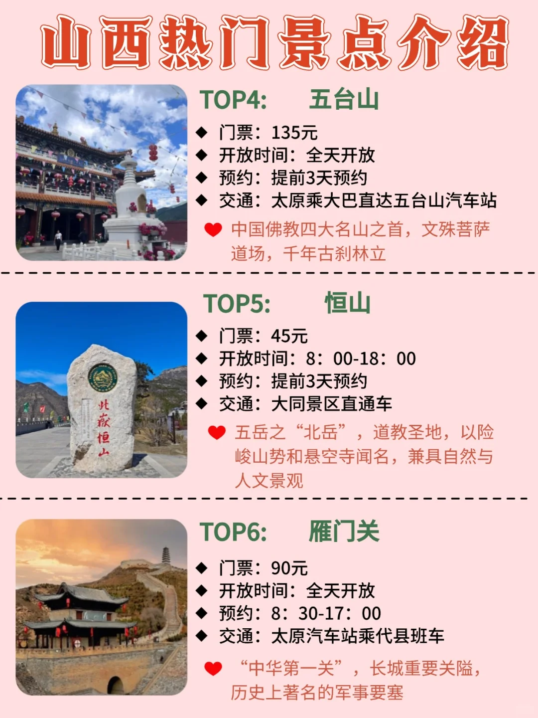 山西景点排行榜‼️本地人大实话