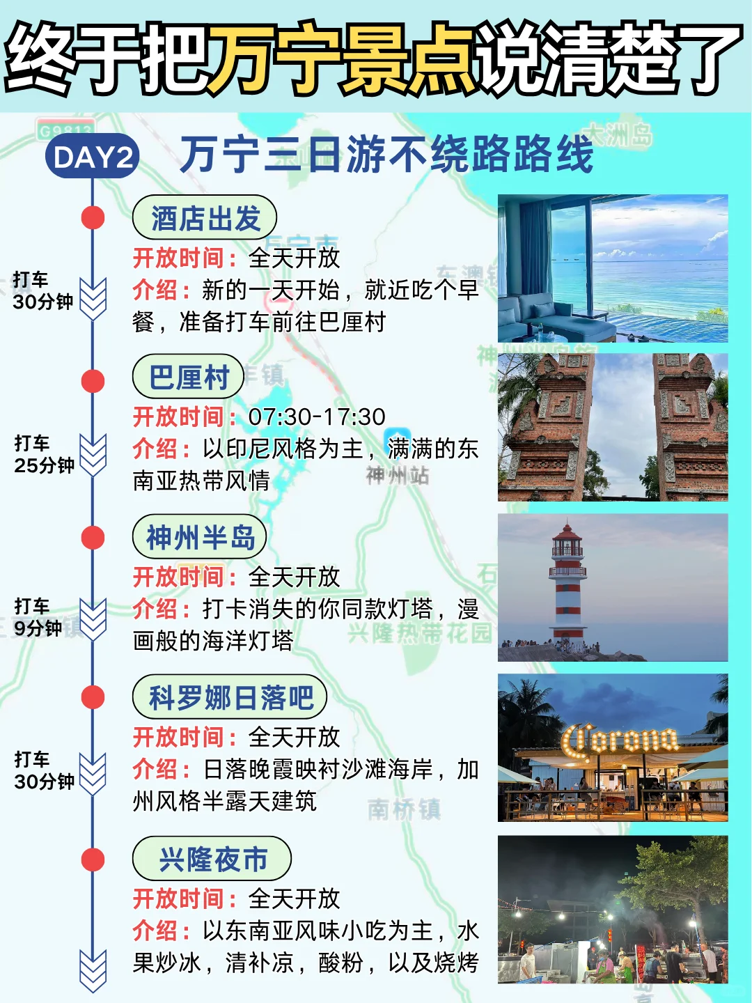 📍万宁旅游攻略｜土著整理万宁景点地图🗺
