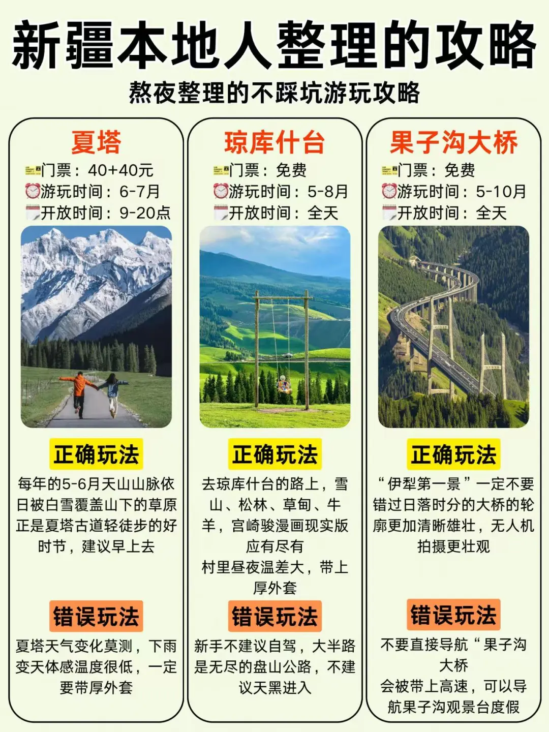 本地人整理的新疆旅游攻略✅暑期要来的看看