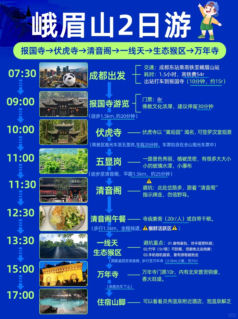 峨眉山2日深度旅游攻略！可避开90%的路线坑