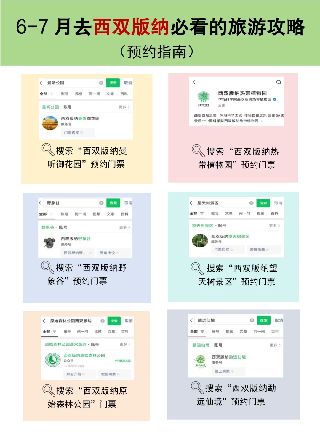 6-7月去版纳的看这篇就够了，10页满满干货