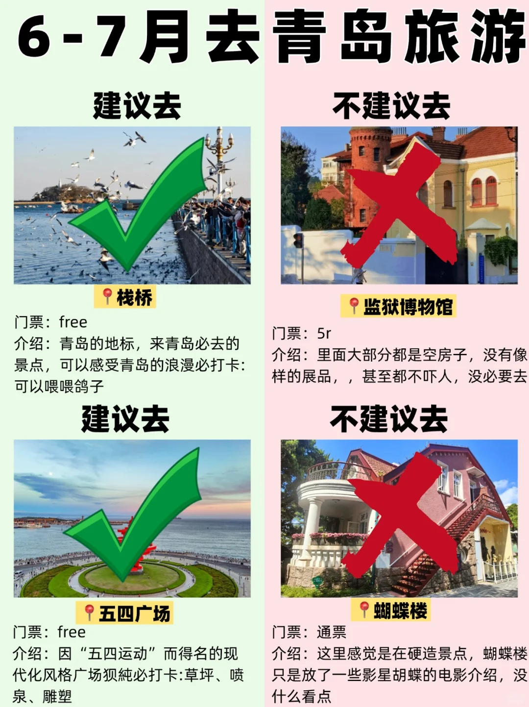 青岛6月景点红黑榜📍建议去VS不建议去