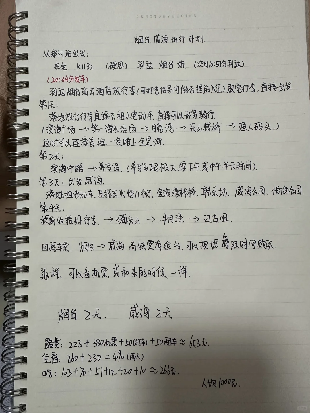 郑州出发去烟台和威海四天旅游攻略