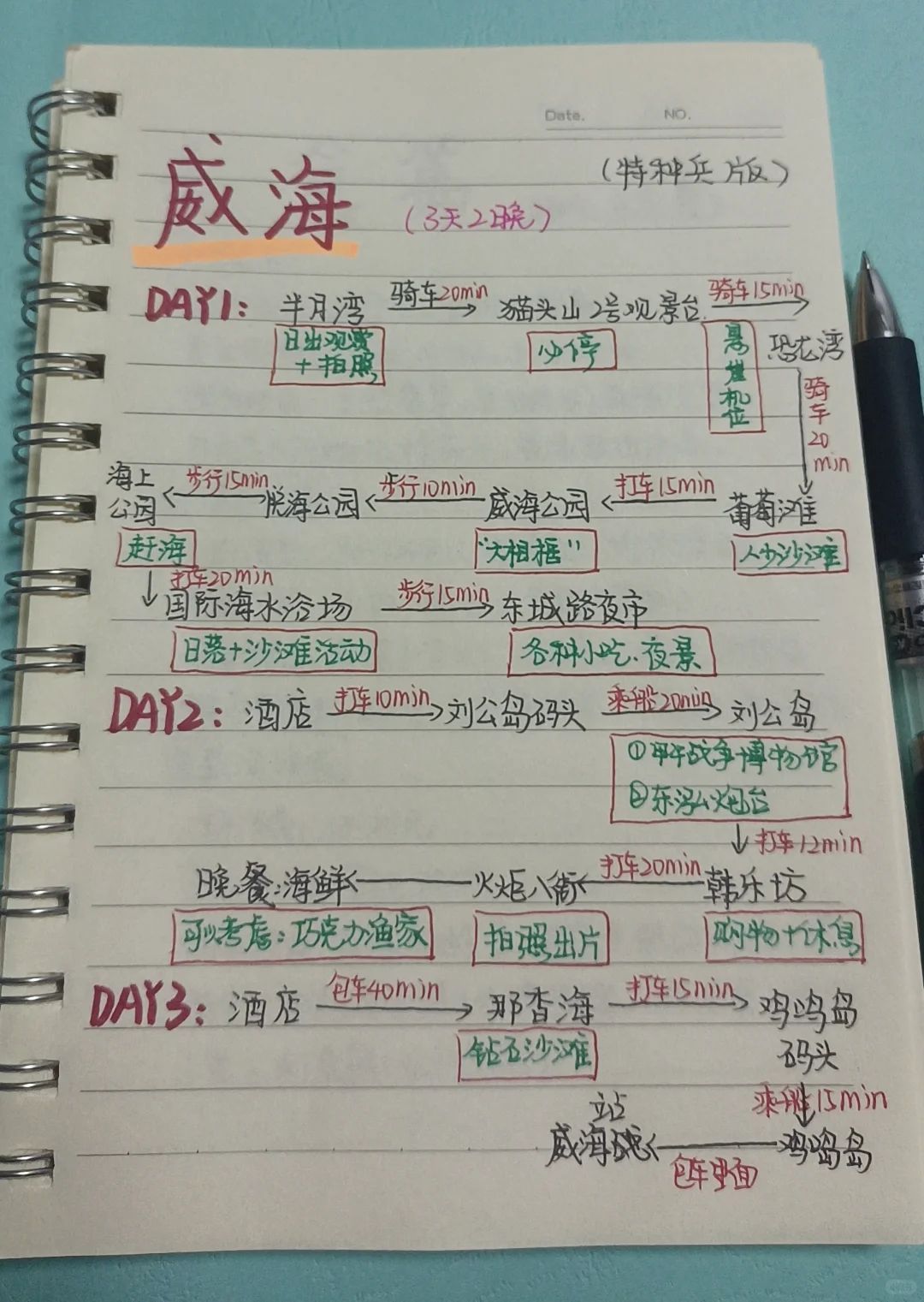 🥳威海手写版旅游攻略（三天两晚）