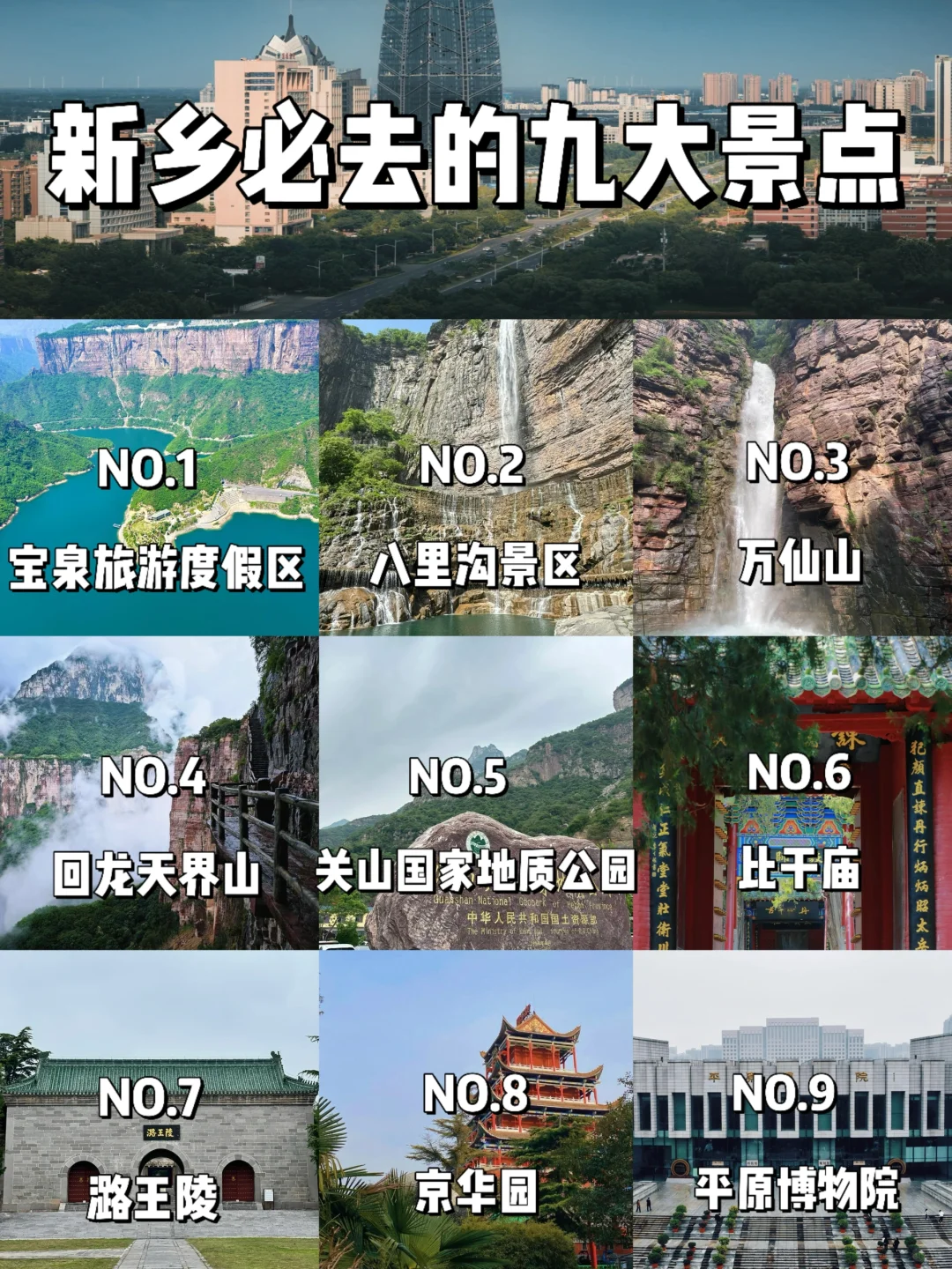 新乡必去的九大景点❗️❗️旅游前必看❗️