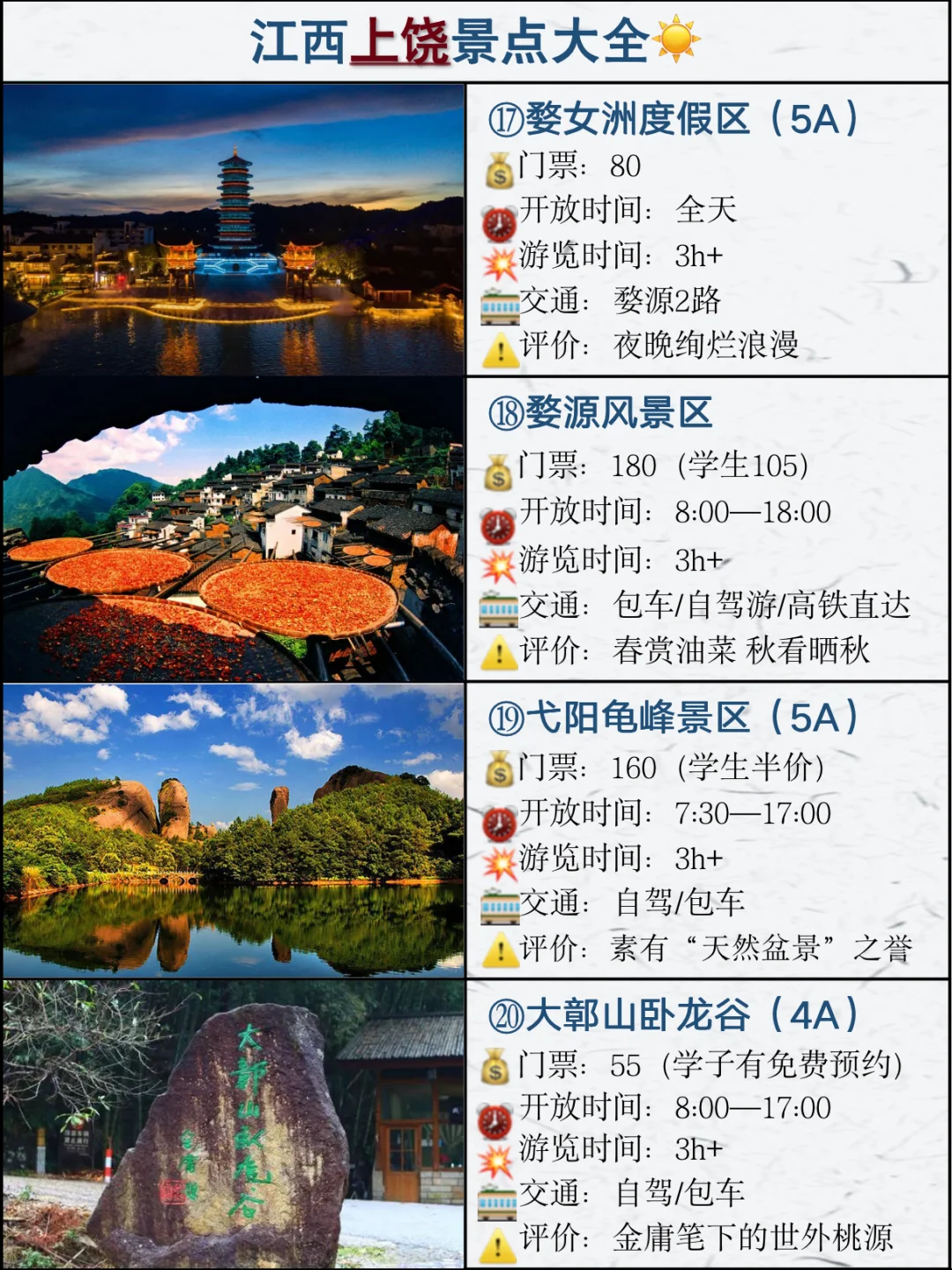 一定不要春天错过上饶婺源的32个旅游景点💥