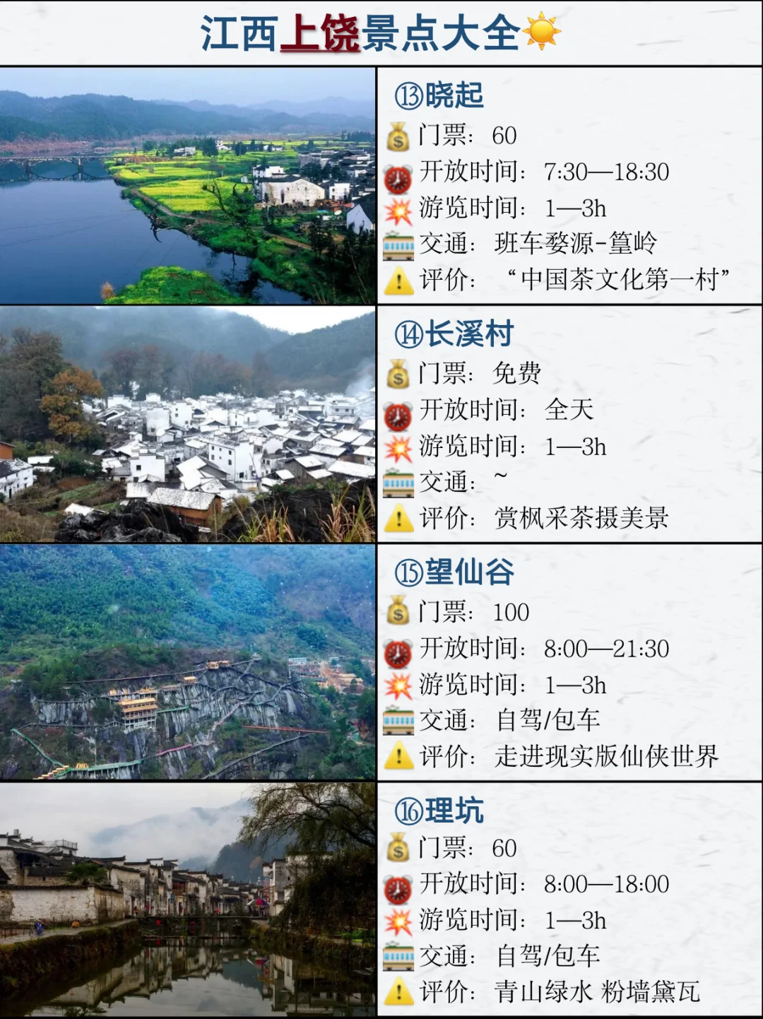 一定不要春天错过上饶婺源的32个旅游景点💥