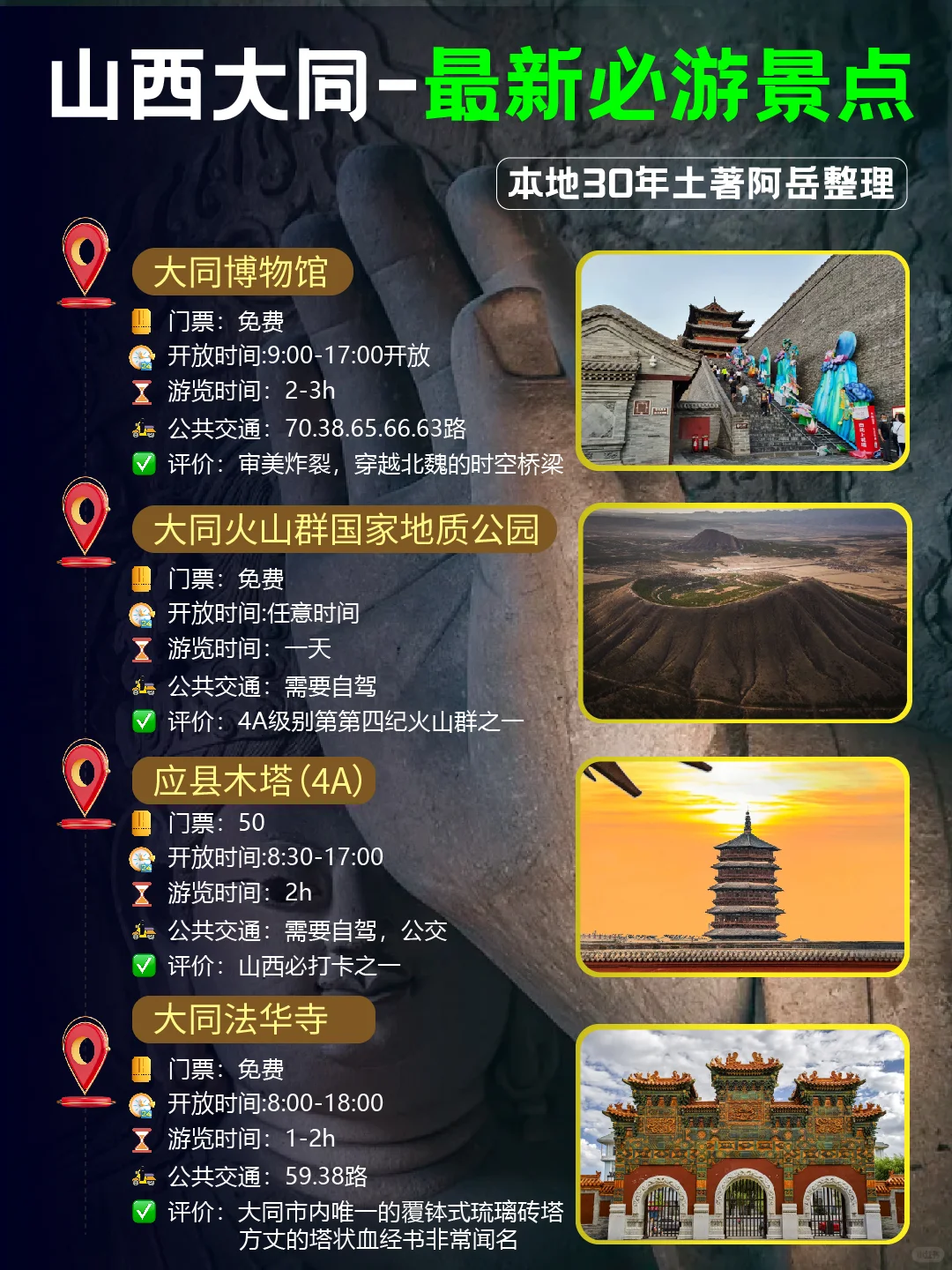 你如果来大同❗️阿岳推荐必逛十大景点❗️