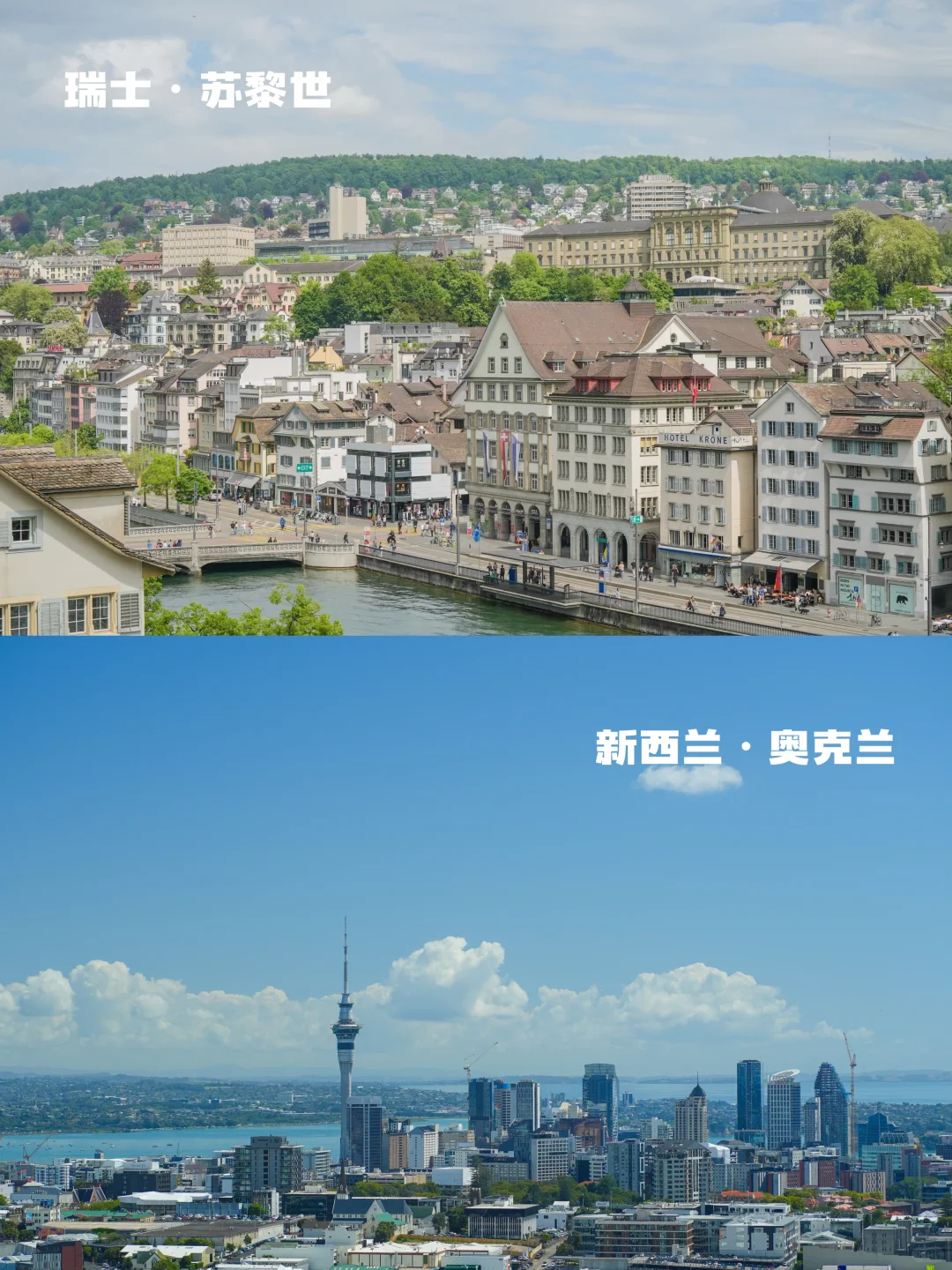 瑞士🆚新西兰实拍对比‼️吃喝玩乐优缺点速看