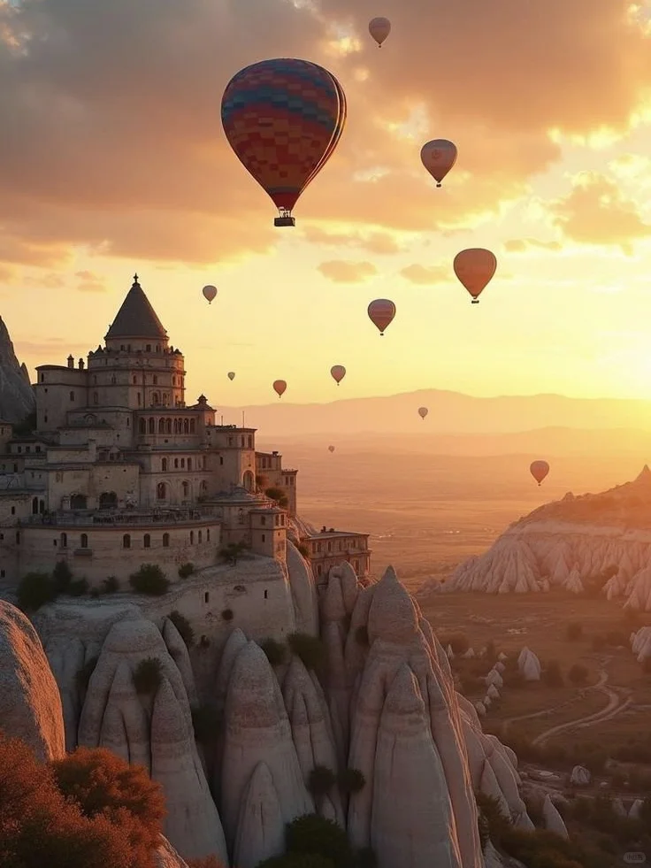 在土耳其卡帕多奇亚追一场梦幻的热气球🎈