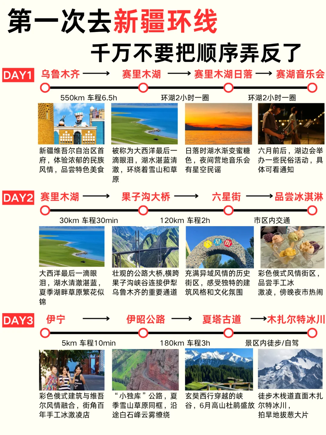 第一次去新疆✔顺序千万不要搞反啦！！