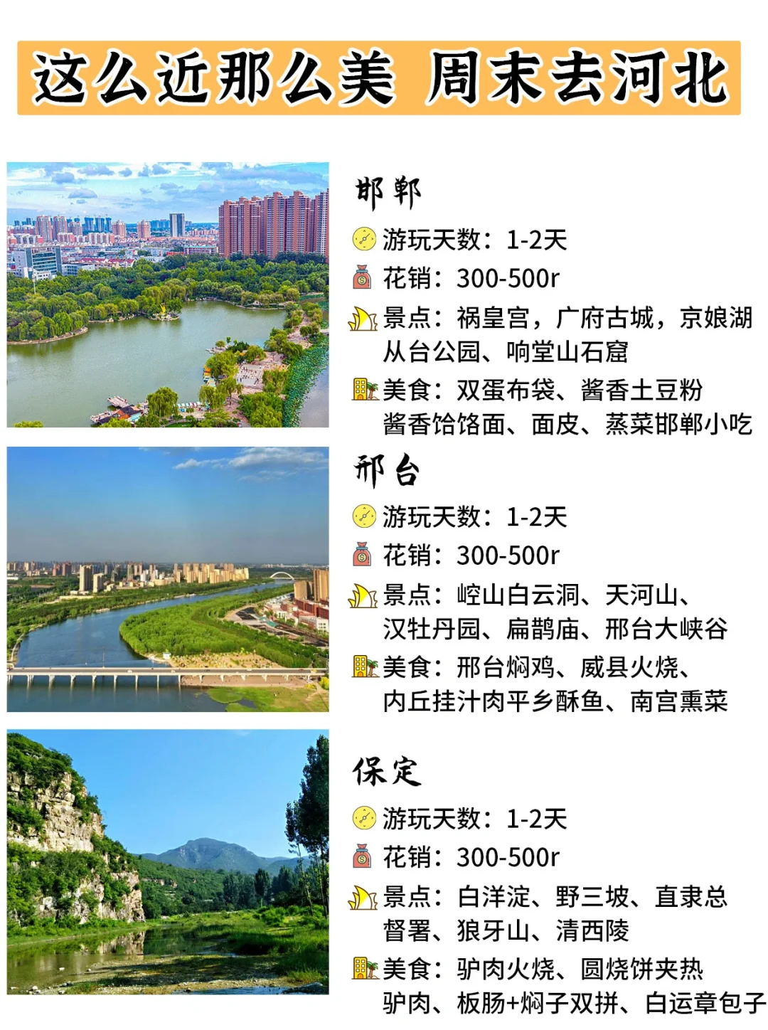 河北12省旅游景点一图get✔️，每个都叹为观止