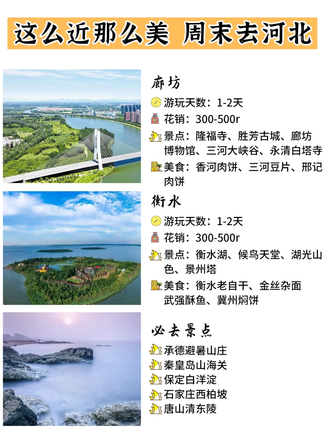 河北12省旅游景点一图get✔️，每个都叹为观止