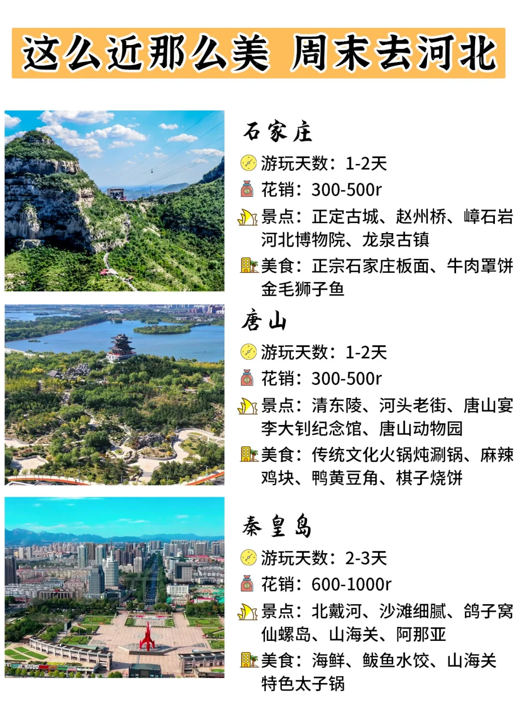 河北12省旅游景点一图get✔️，每个都叹为观止