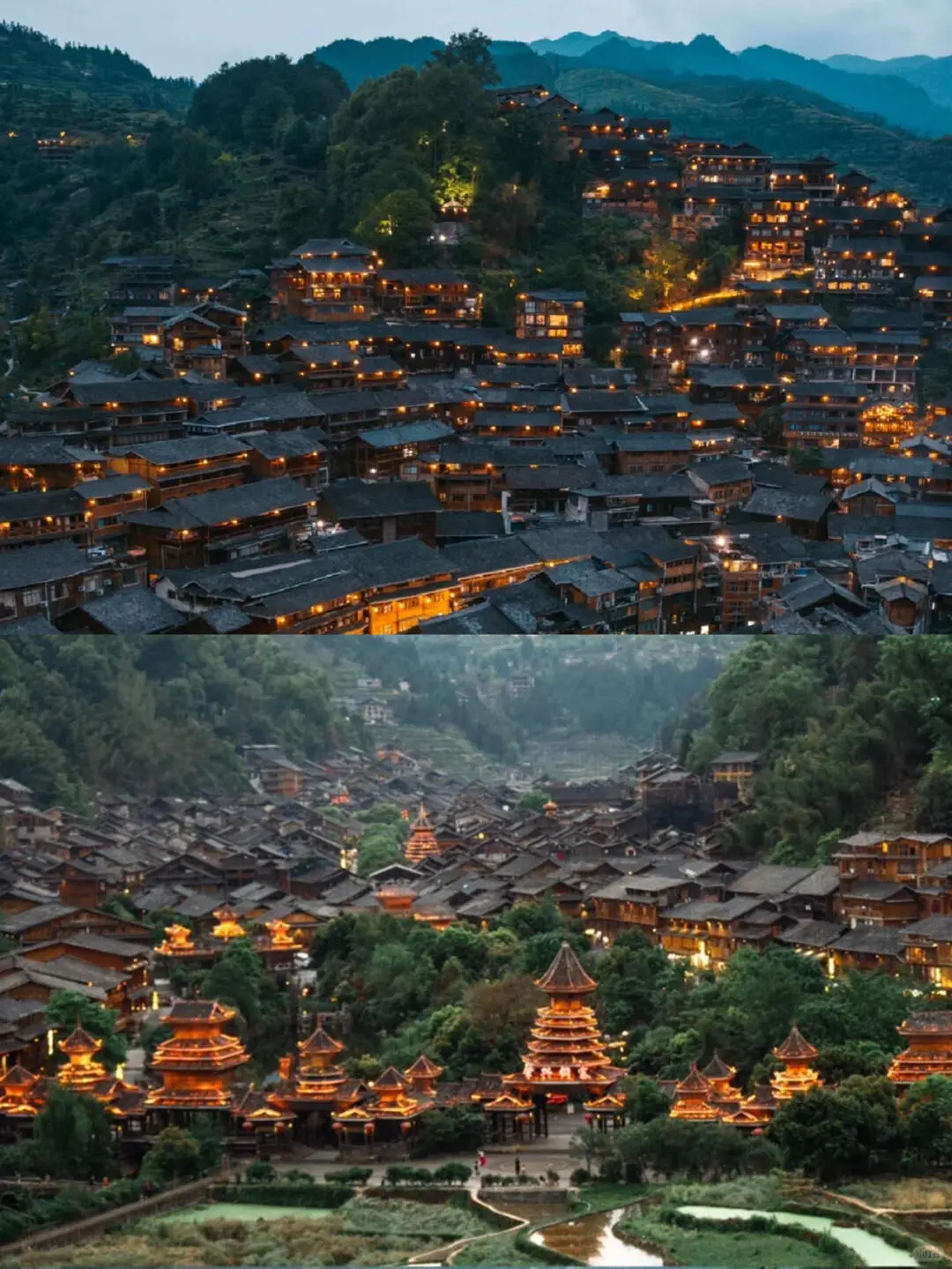 和老公去了贵州的千户苗寨太震撼了！