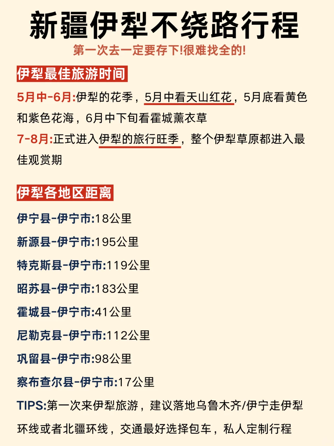 新疆伊犁不绕路行程✔看这篇就够了