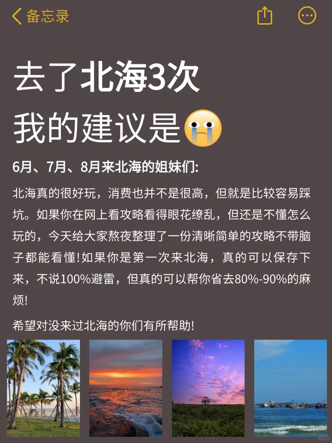 J人男友做的北海旅游攻略已经next level 了