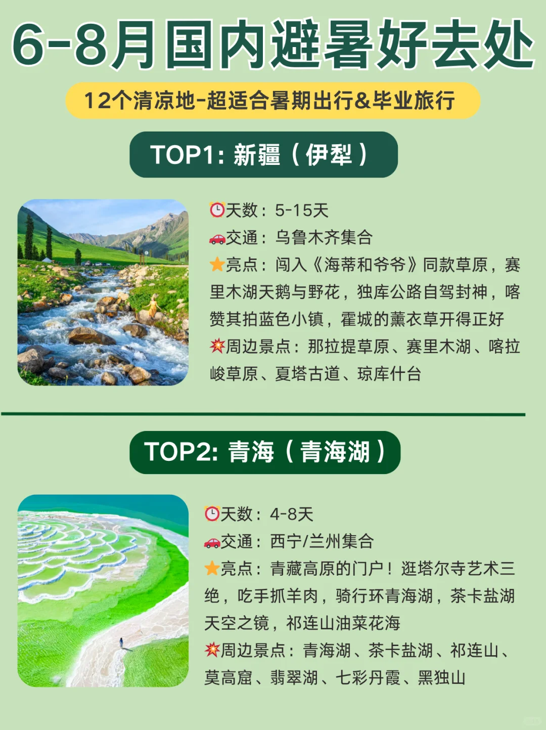 2025避暑地图🍃这12个地方不仅凉快还美哭