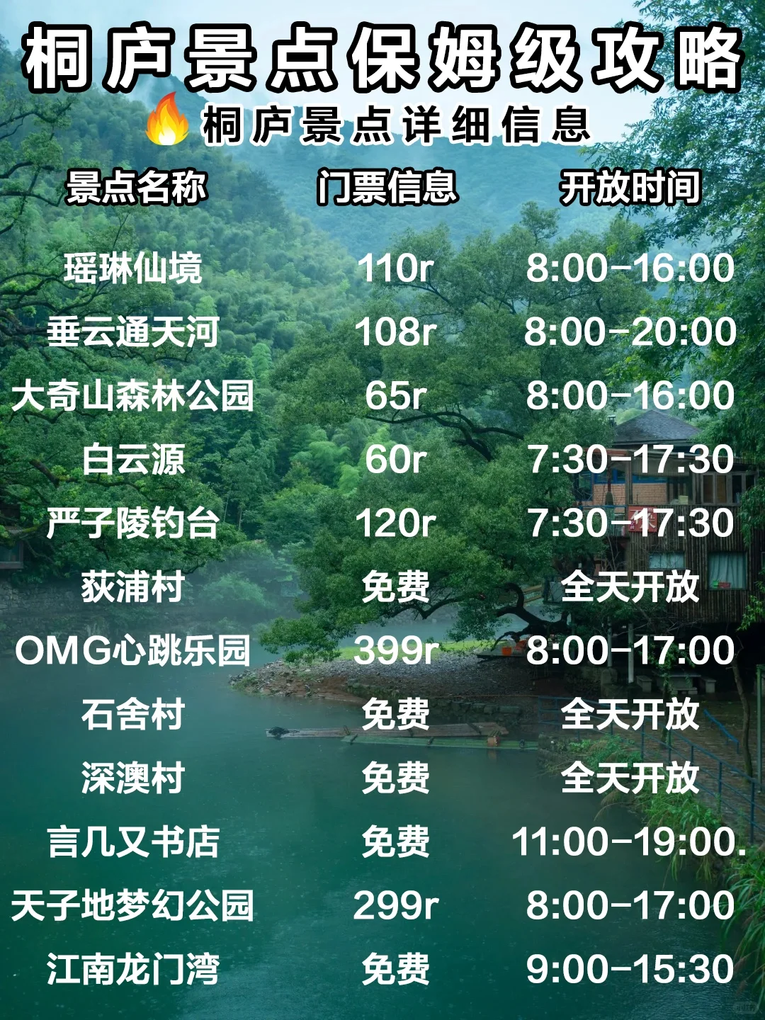 桐庐景点保姆级攻略‼三天两晚玩转桐庐✅