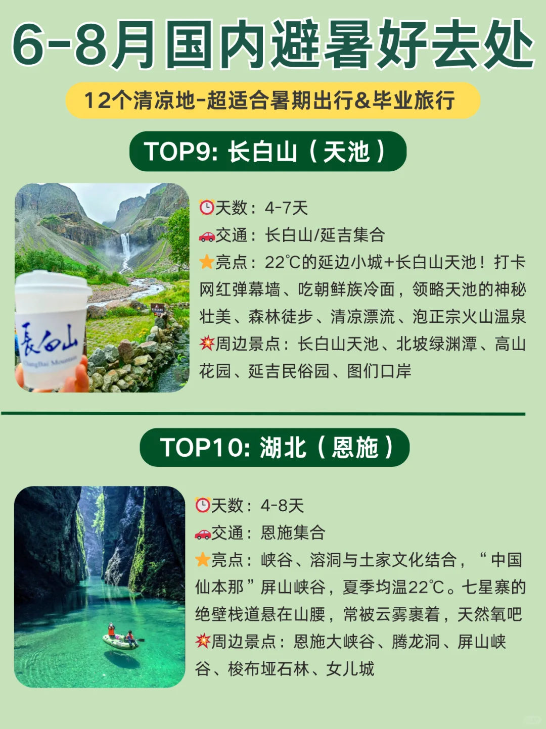 2025避暑地图🍃这12个地方不仅凉快还美哭