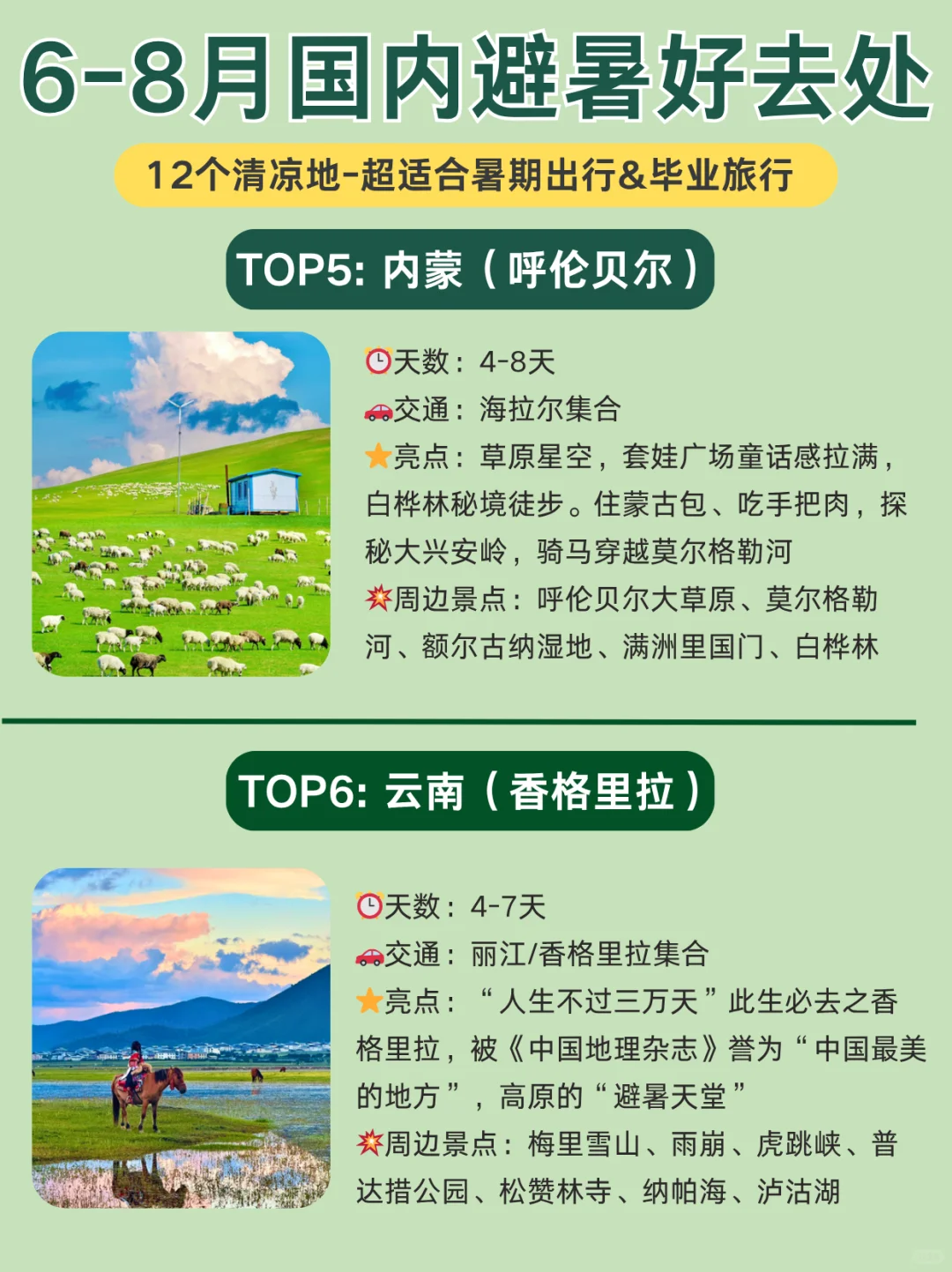 2025避暑地图🍃这12个地方不仅凉快还美哭