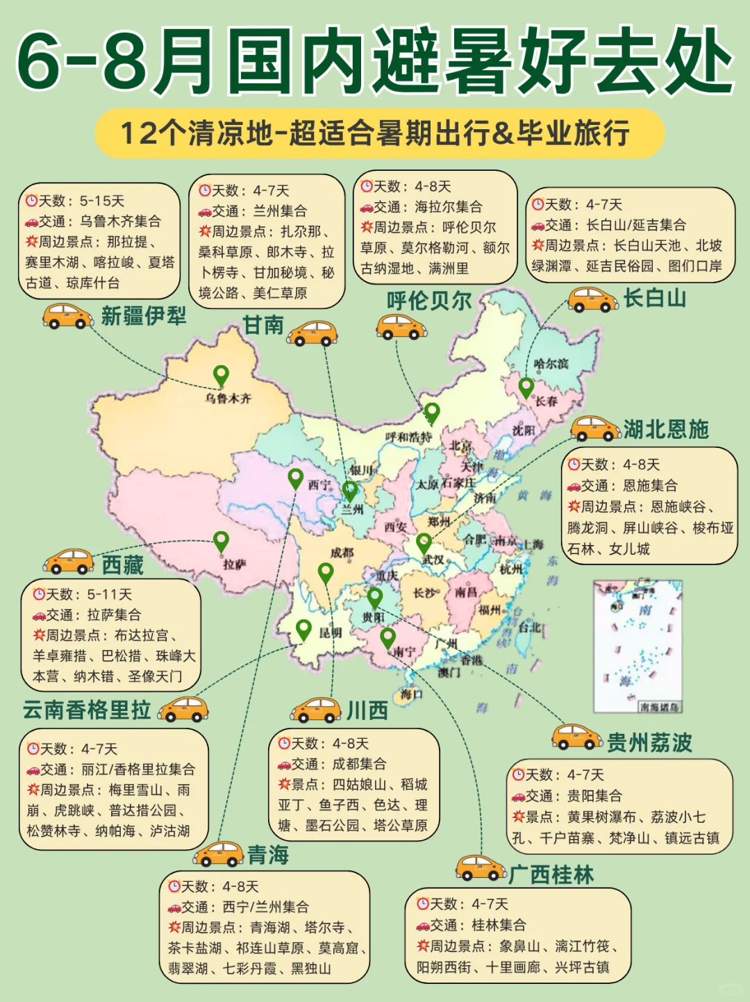 2025避暑地图🍃这12个地方不仅凉快还美哭