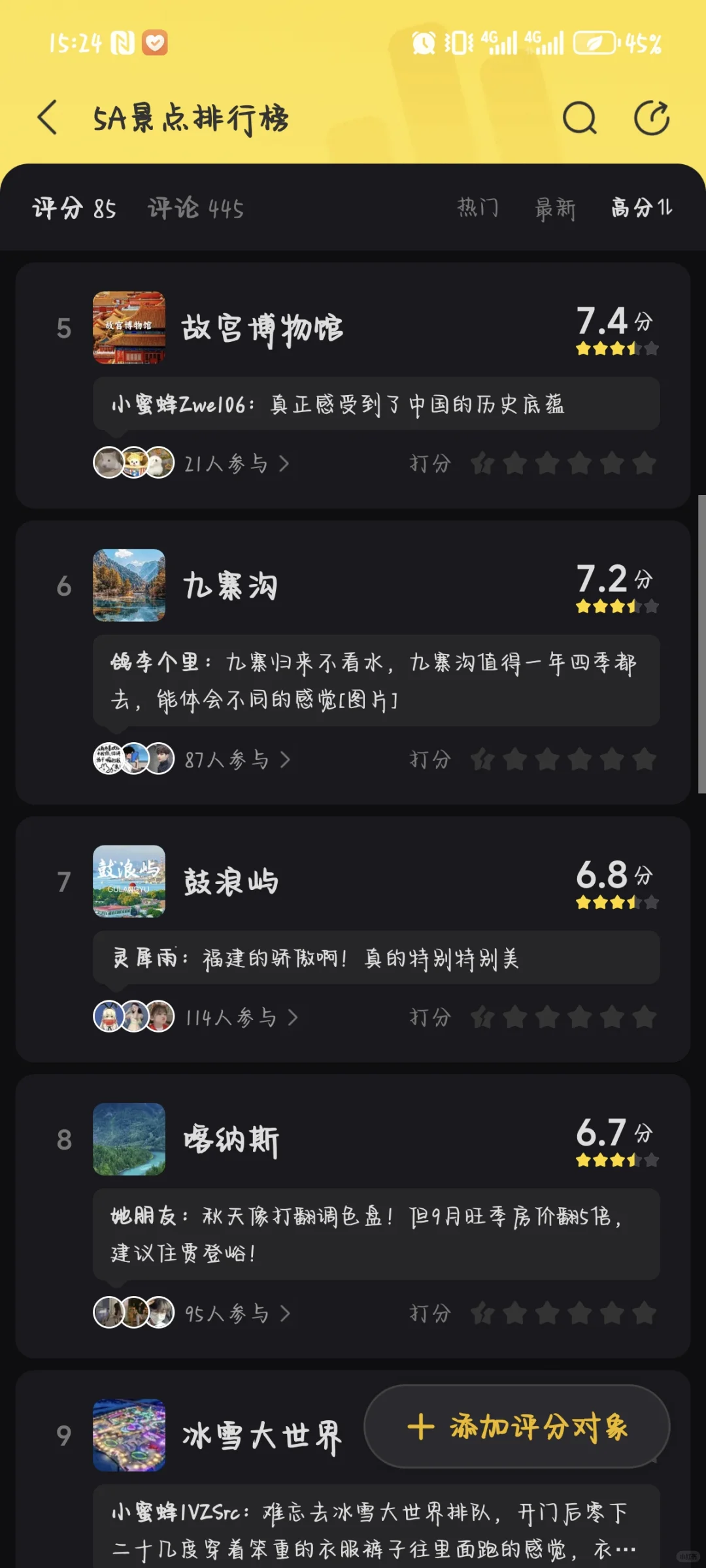 5a级景点！争取每年去一个😃