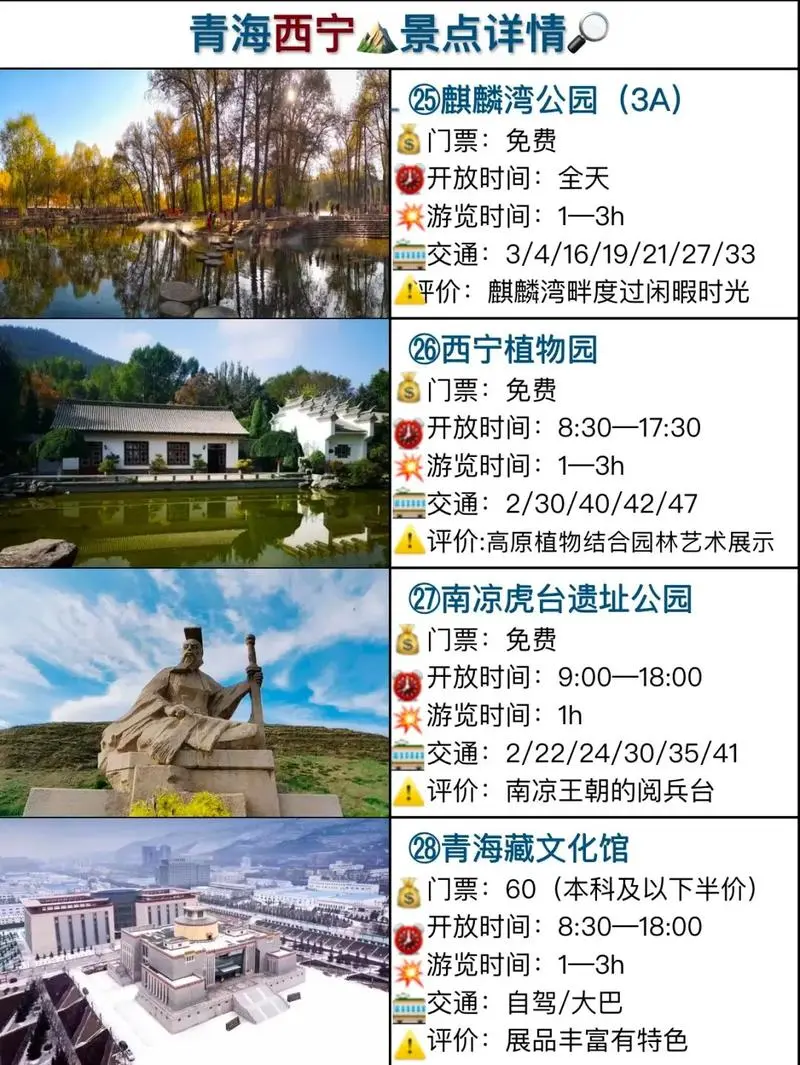 ✨**西宁旅游必玩清单｜全攻略！**✨