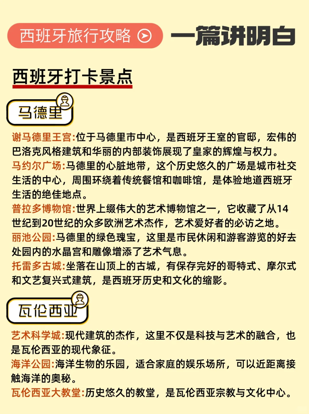 写给7、8、9月份准备去西班牙的姐妹