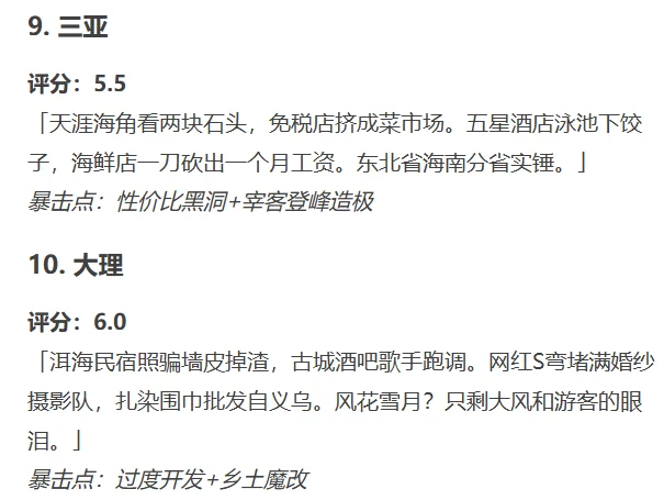 来看👀DeepSeek锐评国内热门城市