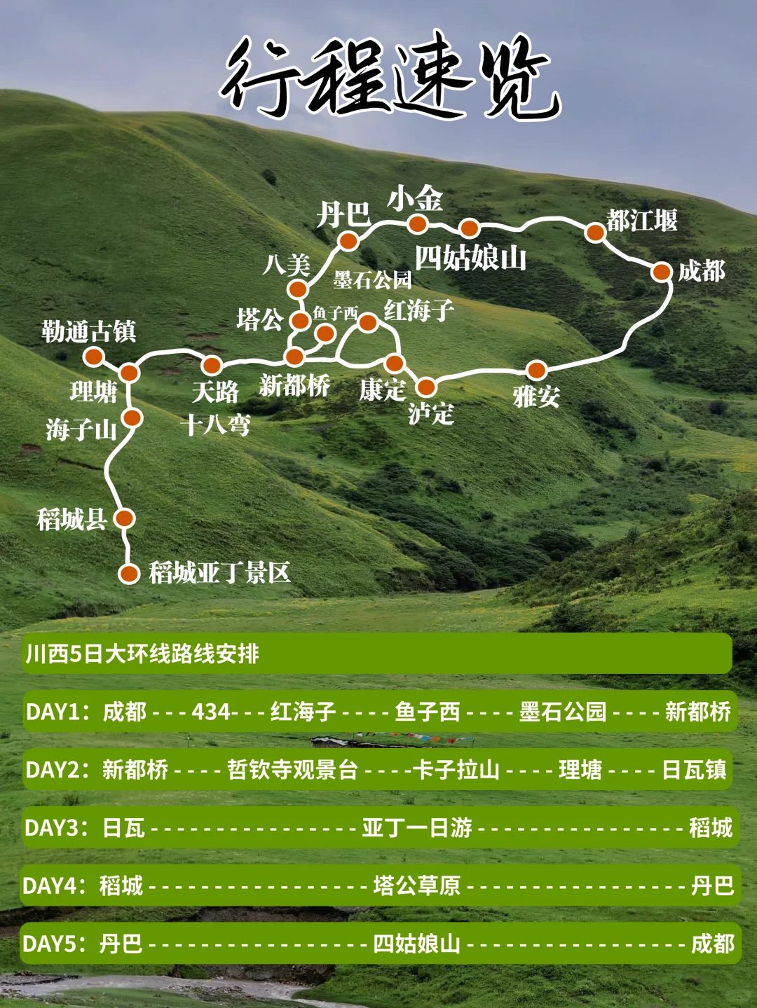 6-8月来川西的宝子们，看看这条5天稻城路线