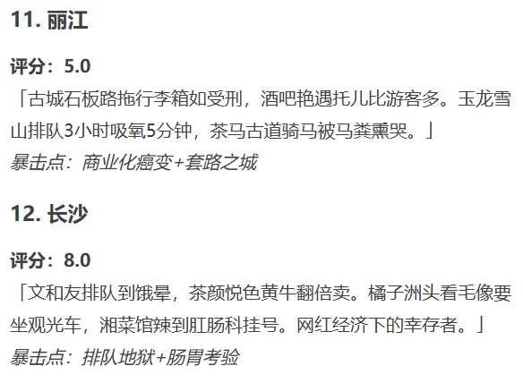 来看👀DeepSeek锐评国内热门城市
