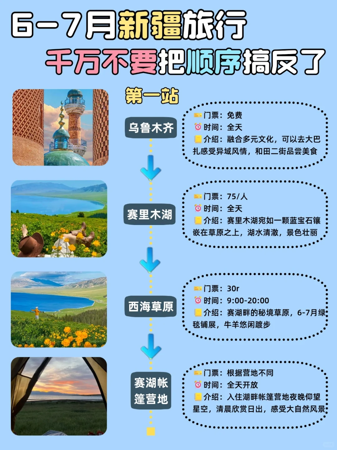 6-8月新疆旅游攻略✅不绕路正确路线