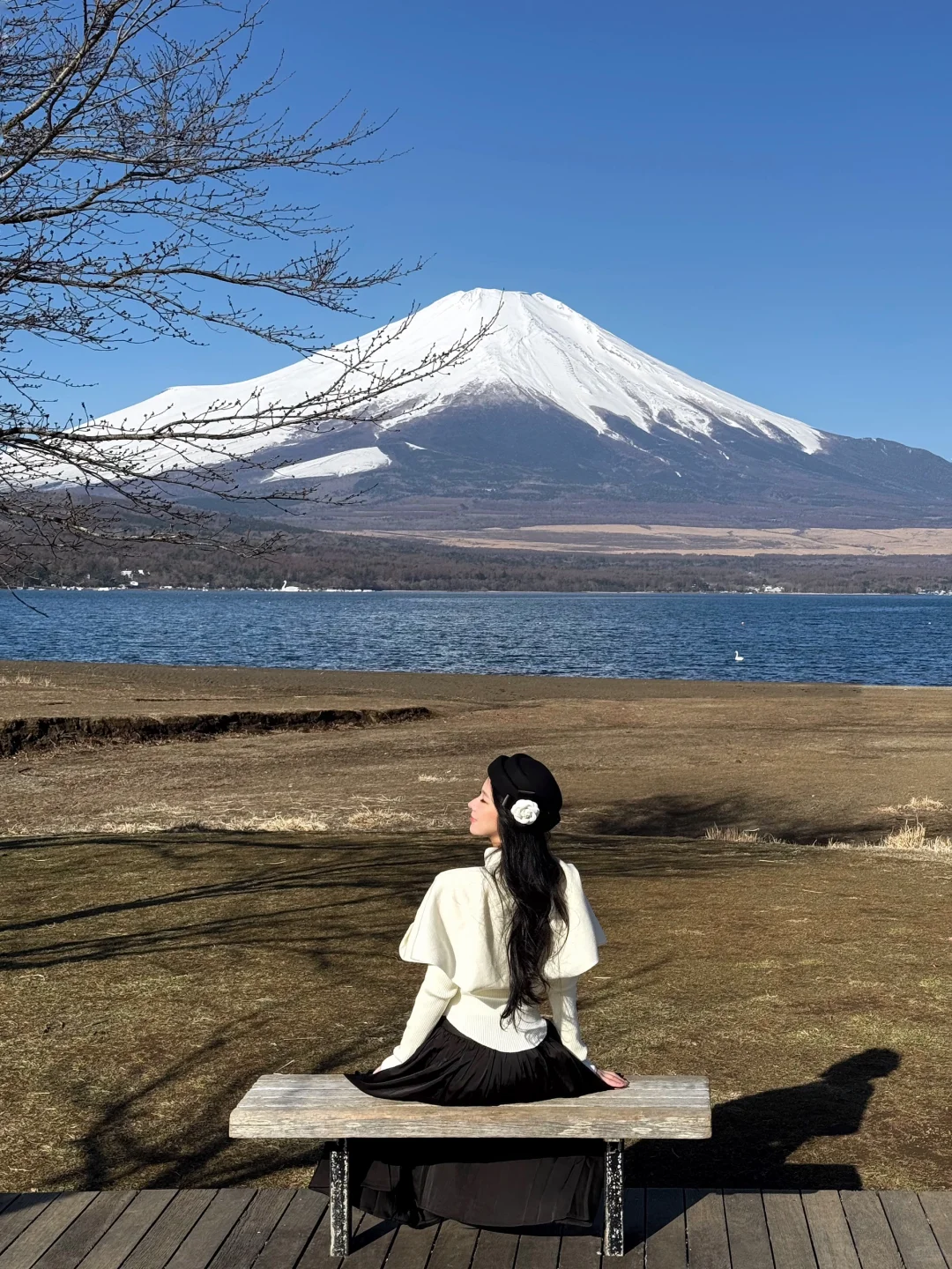 日本｜富士山🗻山中湖绝美粉色日出平野之浜