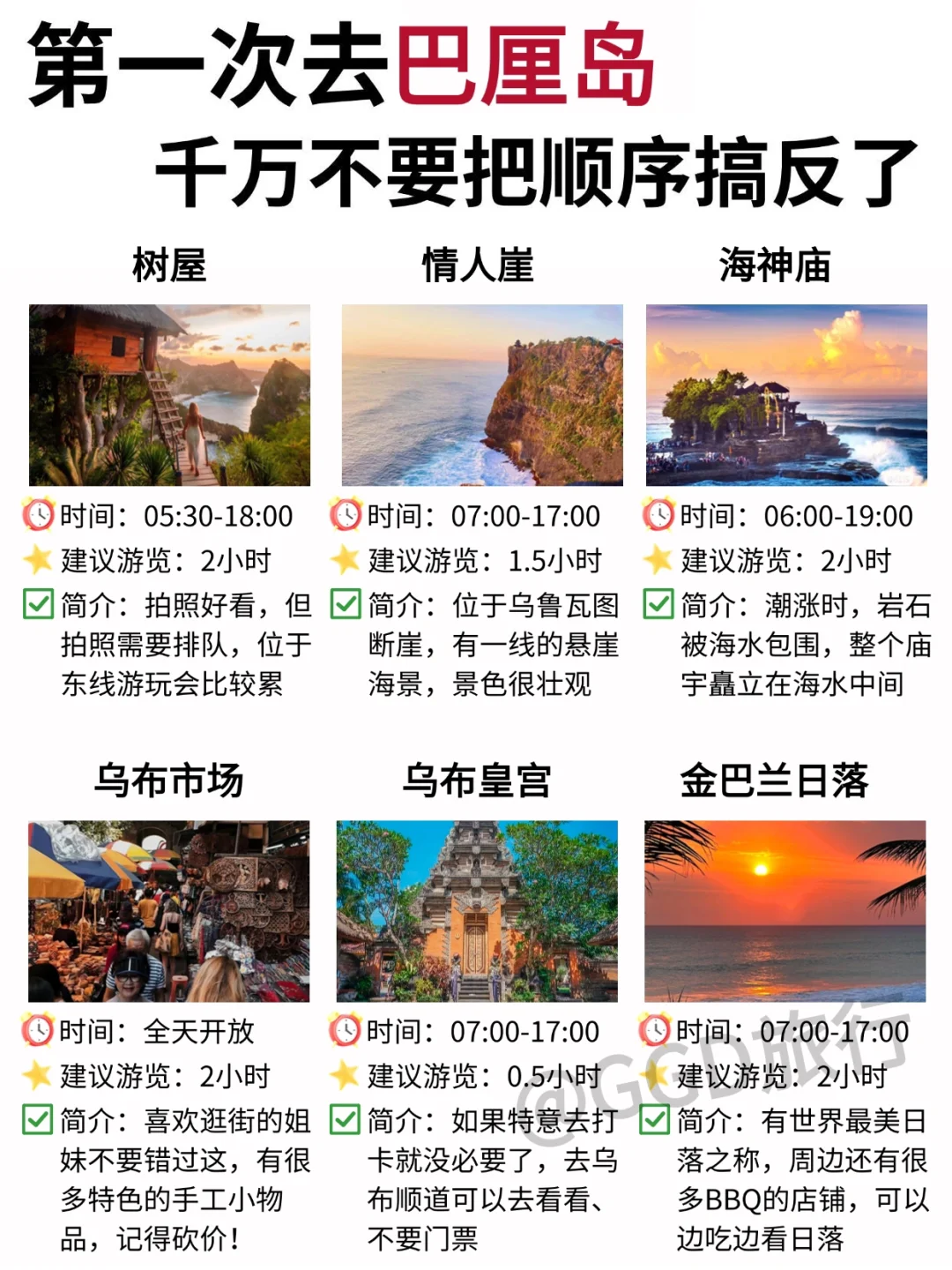 👋巴厘岛行程➕路线，去玩直接冲就行了😎