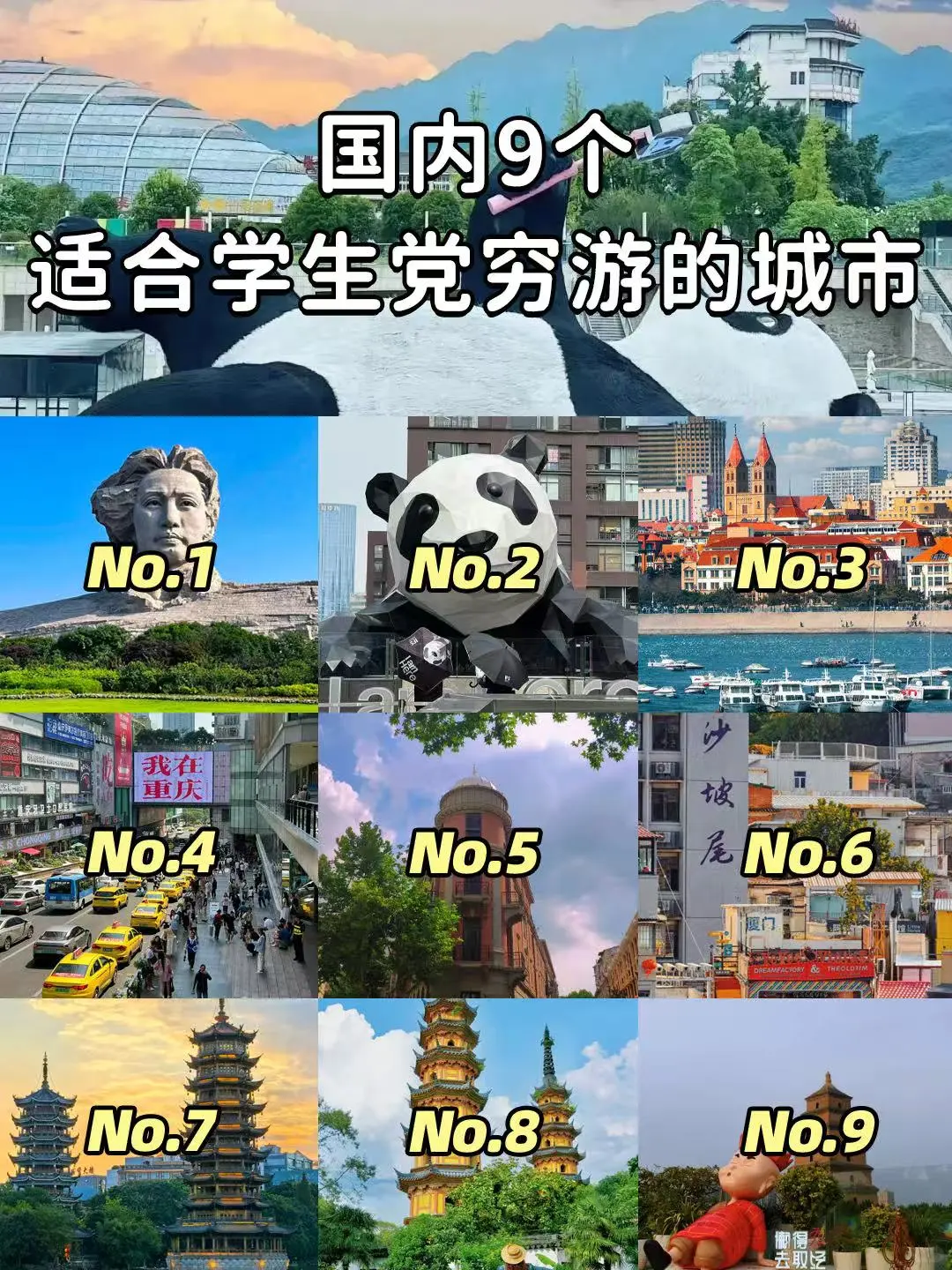 学生党穷游人均900⁉️玩到嗨的9个宝藏城市❗️