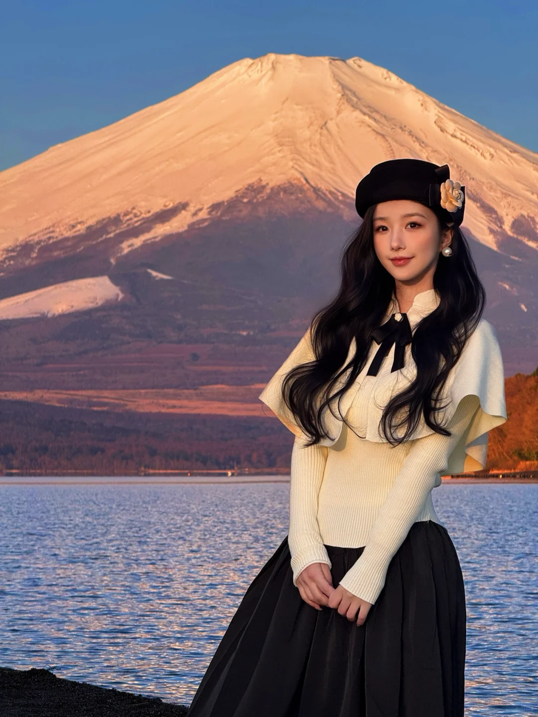 日本｜富士山🗻山中湖绝美粉色日出平野之浜